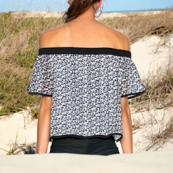 Rag & Bone Black Floral Flavia Top XXS - Picture 3 of 11